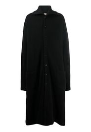 Yohji Yamamoto fine-knit ankle-length coat - Schwarz