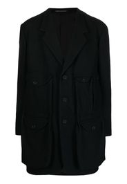 Yohji Yamamoto single-breasted fitted coat - Schwarz