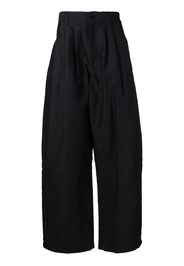 Yohji Yamamoto Gerade High-Waist-Hose - Schwarz