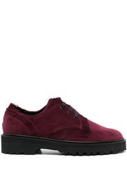 Yohji Yamamoto velvet lace-up derby shoes - Rot