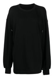 Yohji Yamamoto zip-detail cotton sweatshirt - Schwarz