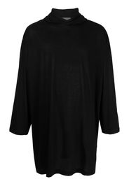 Yohji Yamamoto graphic-print long hoodie T-shirt - Schwarz