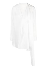 Yohji Yamamoto asymmetric long-sleeve blouse - Weiß