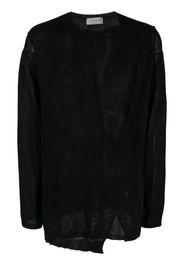 Yohji Yamamoto cut-out long-sleeve jumper - Schwarz