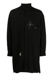 Yohji Yamamoto flower-doodle long shirt - Schwarz