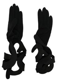 Yohji Yamamoto cut-out detail cotton gloves - Schwarz