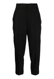 Yohji Yamamoto pressed-crease cropped trousers - Schwarz