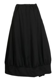 Yohji Yamamoto asymmetric high-waist midi skirt - Schwarz