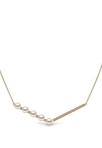 Yoko London Trend Freshwater Pearl and Diamond Necklace in 18ct Yellow Gold