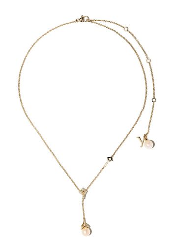 Yoko London 18kt Gelbgoldhalskette mit Perle und Diamanten - 6