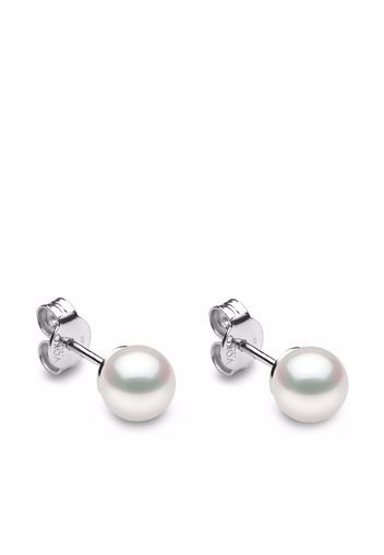 Yoko London 18kt white gold Classic 6mm Akoya pearl stud earrings - Silber