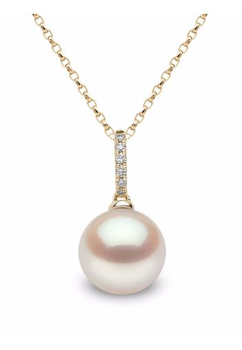 Yoko London 18kt yellow gold Classic Freshwater pearl and diamond necklace