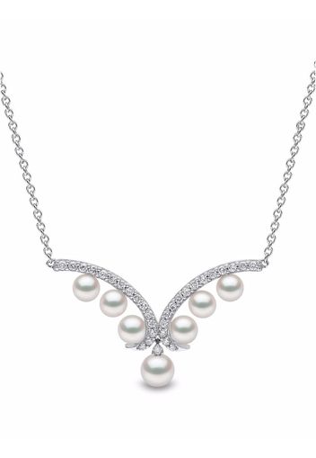 Yoko London 18kt white gold Sleek Akoya pearl diamond necklace - Silber