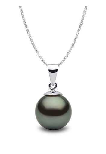 Yoko London 18kt white gold Classic 9mm Tahitian Pearl pendant necklace - Silber