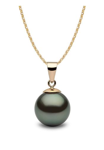 Yoko London 18kt yellow gold Classic 9mm Tahitian Pearl pendant necklace