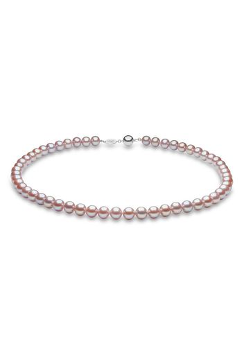 Yoko London 18kt white gold Classic 7mm pink freshwater pearl necklace - Silber