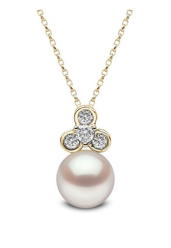 Yoko London 18kt yellow gold Trend diamond and pearl pendant necklace