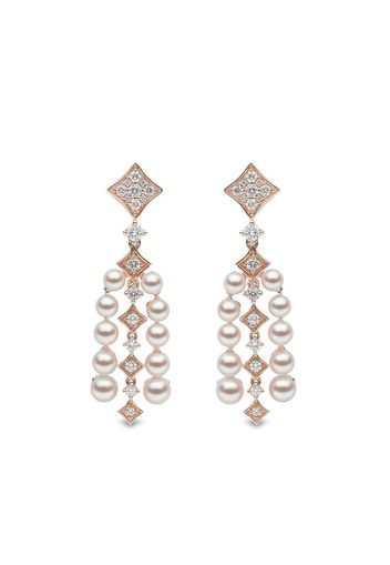 Yoko London 18kt rose gold Raindrop Akoya pearl and diamond earrings - Rosa