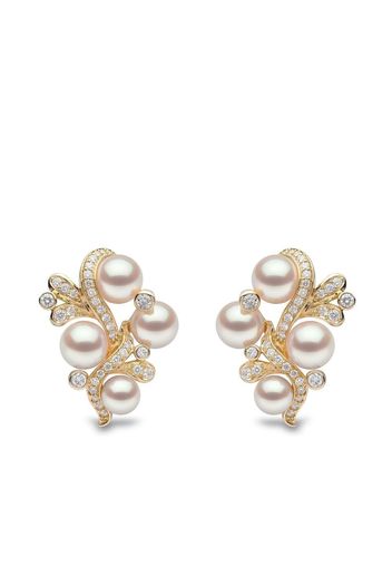 Yoko London 18kt gold diamond and pearl earrings