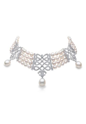 Yoko London 18kt white gold Regency pearl and diamond necklace - Silber