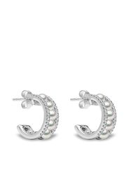 Yoko London 18kt white gold Eclipse Akoya pearl and diamond hoop earrings - Silber