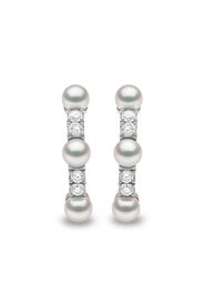 Yoko London 18kt white gold Eclipse Akoya pearl and diamond hoop earrings - Silber