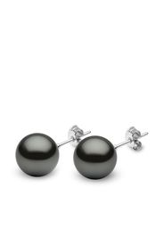 Yoko London 18kt white gold Classic 11mm Tahitian pearl stud earrings - Silber