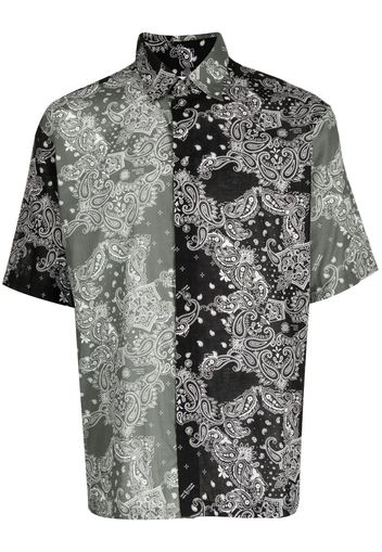 Yoshiokubo paisley-print short-sleeve shirt - Schwarz