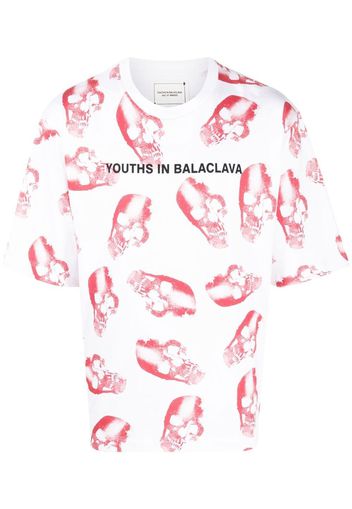 Youths In Balaclava skull-print logo T-shirt - Weiß