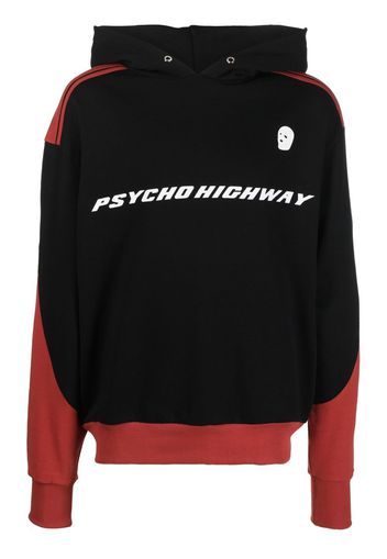 Youths In Balaclava Psycho Highway two-tone hoodie - Schwarz