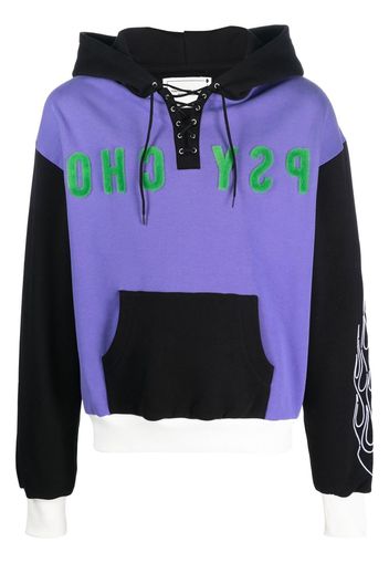 Youths In Balaclava colour-blocked lace-up hoodie - Violett