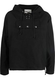 Youths In Balaclava lace-up Hooded-Parka jacket - Schwarz