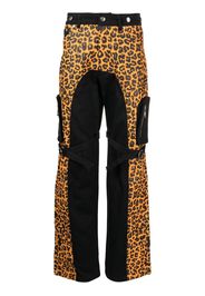 Youths In Balaclava cheetah-print strap detail trousers - Schwarz