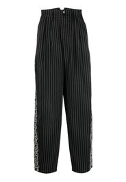 Youths In Balaclava high-rise pinstripe trousers - Schwarz