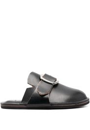 Youths In Balaclava decorative-buckle leather slippers - Schwarz