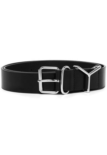 Y/Project buckle-fastening leather belt - Schwarz