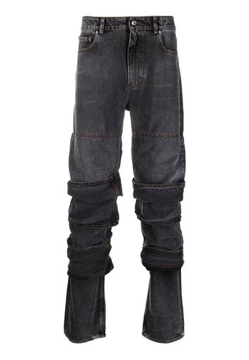 Y/Project layered-design denim jean - Schwarz