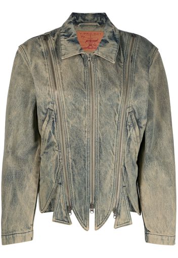 Y/Project detachable-sleeve denim jacket - Blau