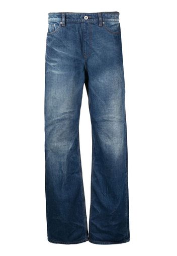 Y/Project Navy Lazy layered-effect straight-leg jeans - Blau