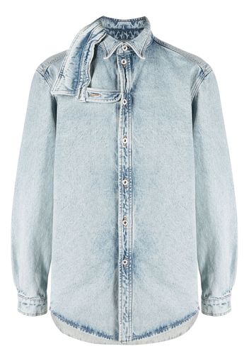 Y/Project double-collar denim shirt - Blau