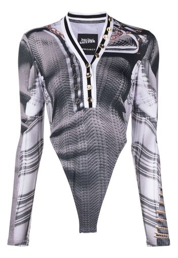 Y/Project graphic-print bodysuit - Schwarz