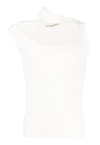 Y/Project Triple Collar ribbed tank top - Weiß