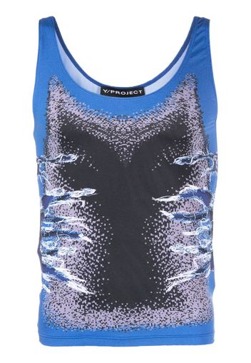 Y/Project Whisker-print tank top - Blau