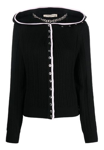 Y/Project RUFFLE NECKLACE CARDIGAN - Schwarz