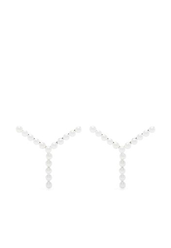 Y/Project Y-shaped mother-of-pearl earrings - Weiß