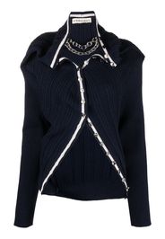 Y/Project chain-necklace ruffled cardigan - Blau