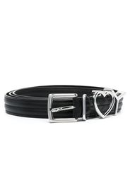 Y/Project heart logo-plaque leather belt - Schwarz