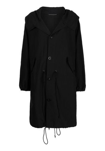 Y's oversized hooded coat - Schwarz