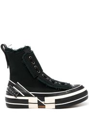 Y's frayed-trimmed high-top sneakers - Schwarz