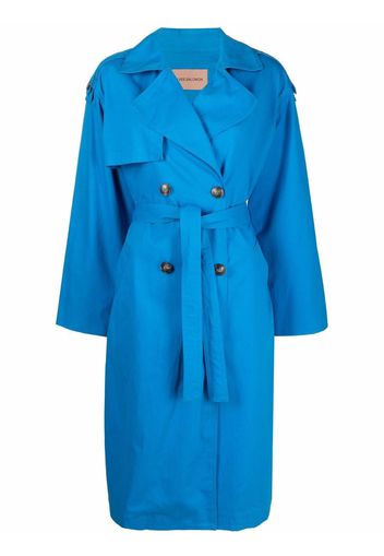 Yves Salomon Trenchcoat mit Bindegürtel - Blau